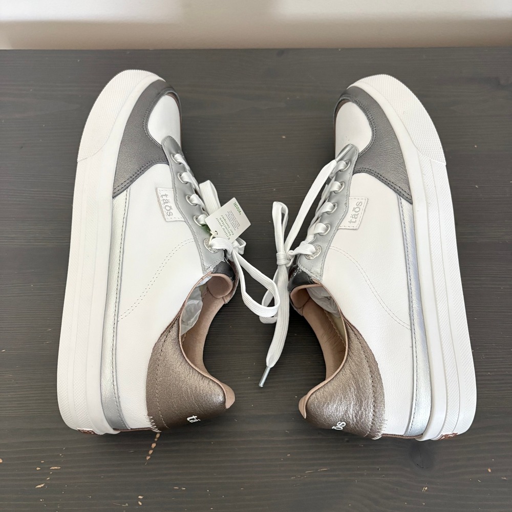 Taos Pop Soul Sneaker 10 White Metallic Multi Leather Comfort Shoes - Picture 5 of 13